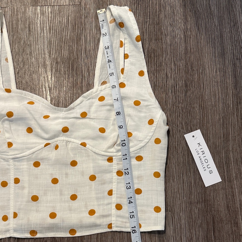 Stylish White and Orange Polka Dot Skirt Set - Picture 8 of 10
